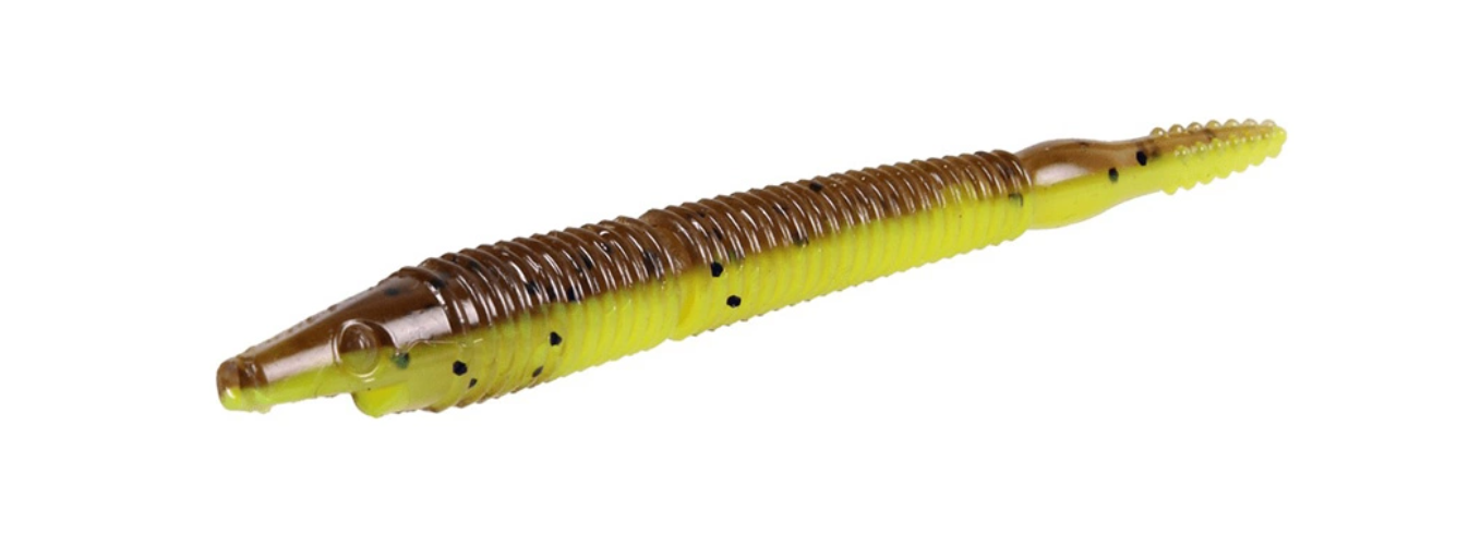 69CWC Pigster Crawler (10cm 4-pack) Brown Chartreuse Flake
