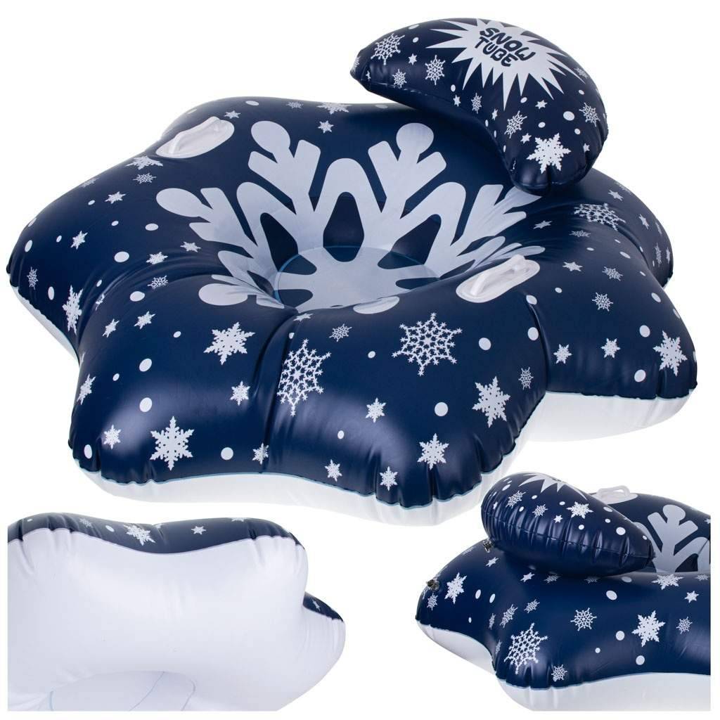 Uppblåsbar snösläde med handtag 110 cm