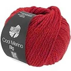 Lana Grossa COOL MERINO BIG 50 g voluminöst kedjegarn av klassisk merinoull 90 m, färg: 235 – röd