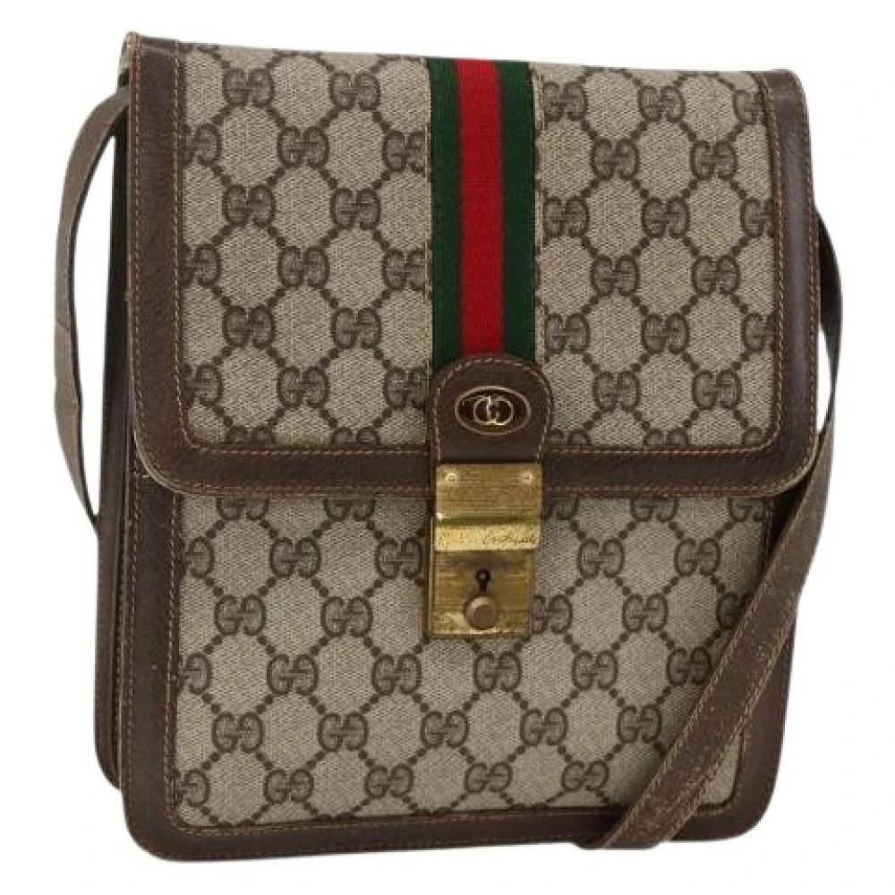 Gucci Vintage - Pre-owned Vintage GG Canvas Axelremsväska Vintage - Dam - ONE Size - Läder