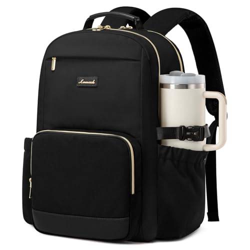 LOVEVOOK Rucksack Damen,18 Zoll Laptop Schulrucksack Teenager mit großem Fach für Trinkflaschen, Travel Backpack Women Elegant für Uni, Tagesrucksäcke Daypack Arbeitstasche Lehrertasche Reiserucksack