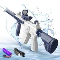 M416 Electric Water Gun - Powerful Water Soaker With External Water Bottle Connection - Up To 20 FT Long Range Automatic Toy For Kids & Adults - Perfect For Outdoor Water Pool Shooting Games