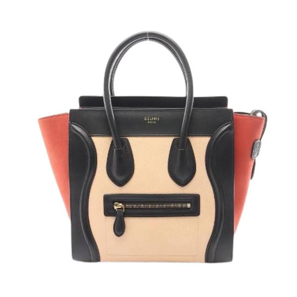 Celine Vintage Pre-owned Luggage Micro Shopper Læder Ruskind Tote Taske - Vintage - Dame - Flerfarvet - ONE SIZE - Læder