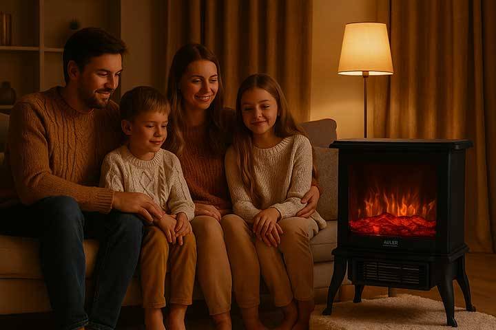 Pejs Elektrisk med 3D flammeeffekt