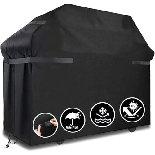 LCGOD Kraftigt vattentätt grillskydd, 180 x 60 x 120 cm stort vindtätt rivsäkert gasgrillskydd med förvaringsväska, UV-beständigt för de flesta standard-utomhusgrillar