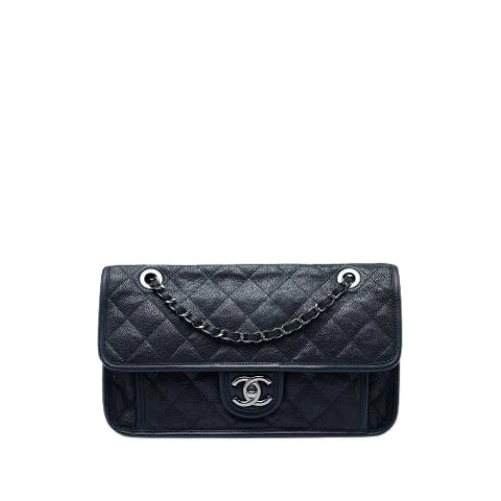 Chanel Vintage Pre-owned French Riviera Flap - Vintage - Dame - Blå - ONE SIZE - Uld