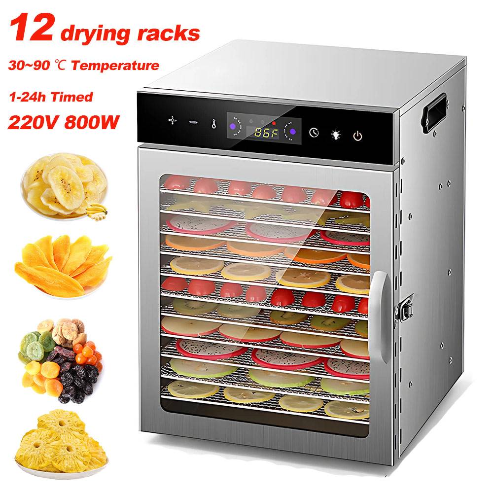 12 Layers Fruit Dryer 800W 30-90℃ Electric Drying For Vegetables Food Dehydrator Drying For Vegetables Fruit Drying Machine