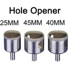 6-- faldig /4-- faldig aluminiumlegerings vinkellinjemätare mätlinjal perforerad form lokaliserare borr guide kakel hål mall verktyg - 3 st hålöppnare