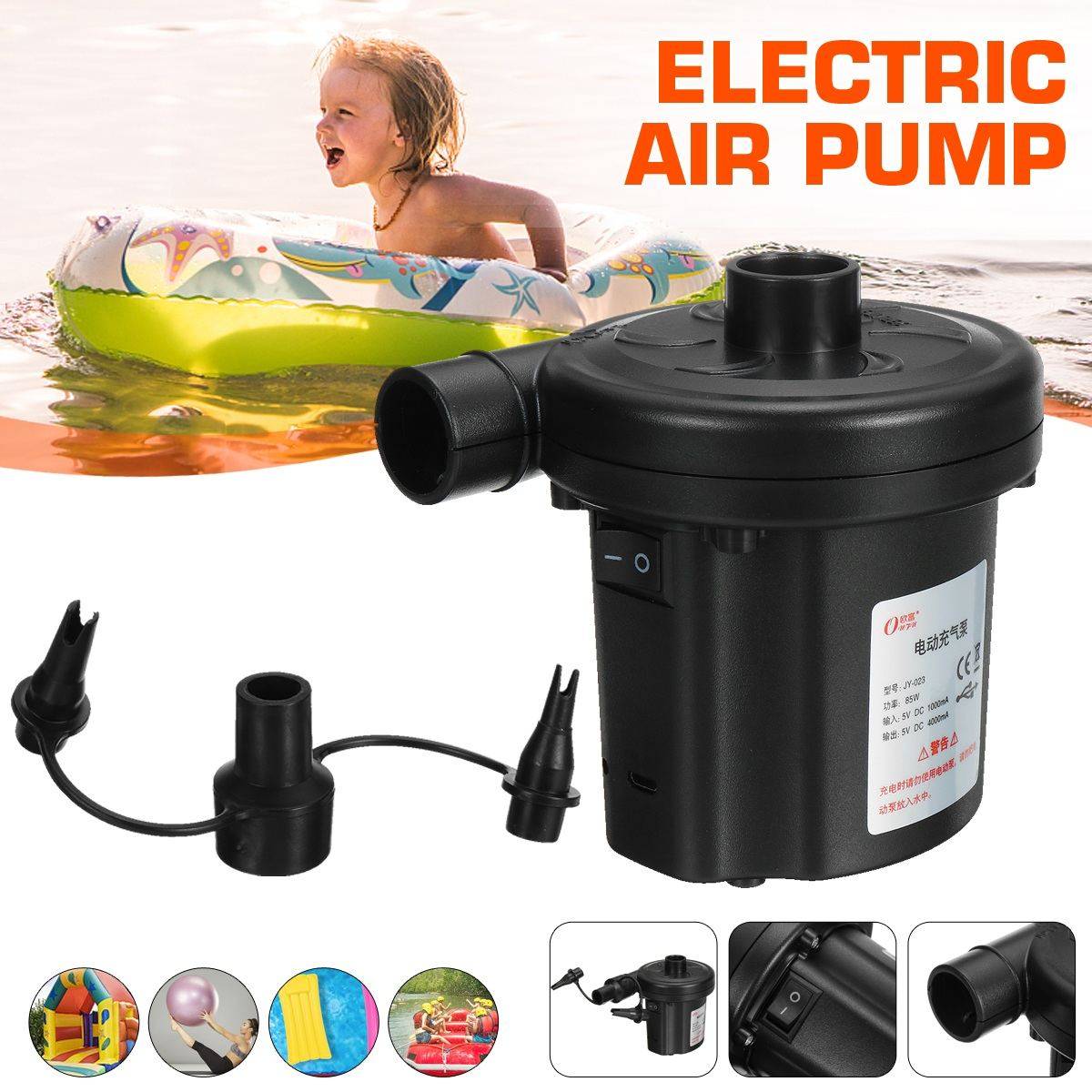 85w sladdlös bil uppblåsbar pump elektrisk luftpump 12v bil båt elektrisk blåspump dubbel användning snabb luft uppblåsning och tömning
