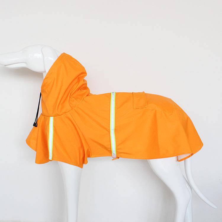 Stor Hundregnkappa Corgi Mantelstil Valp Vattentäta Hundkläder Reflekterande Husdjur Vindtät Regntät Regnkappa med Huva för Hund M orange