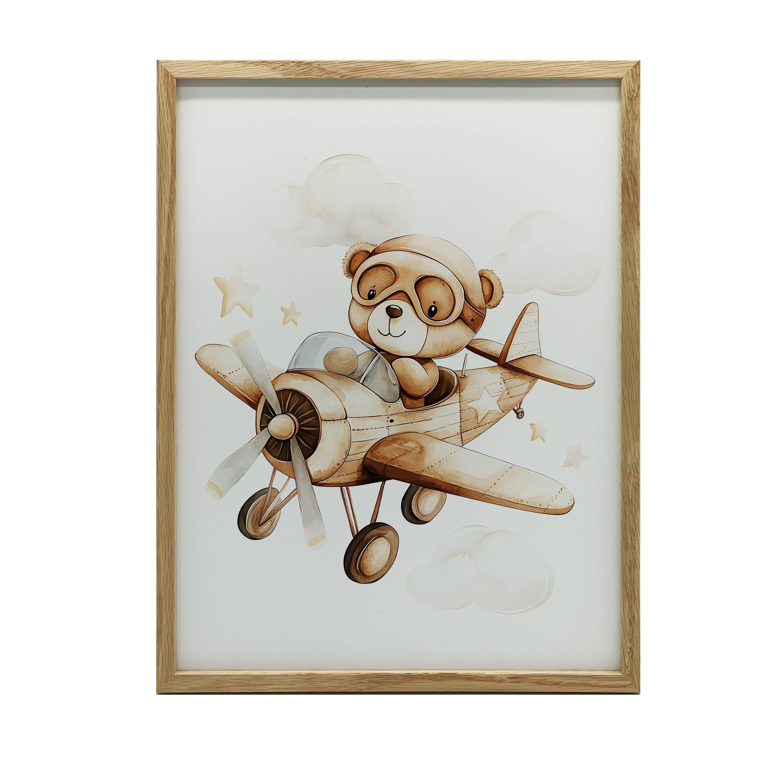 Poster Flygande Nalle Poster Flygande Nalle, 40X50 Cm, Guld Aluminiumram, Matt Papper 230 Gsm 54