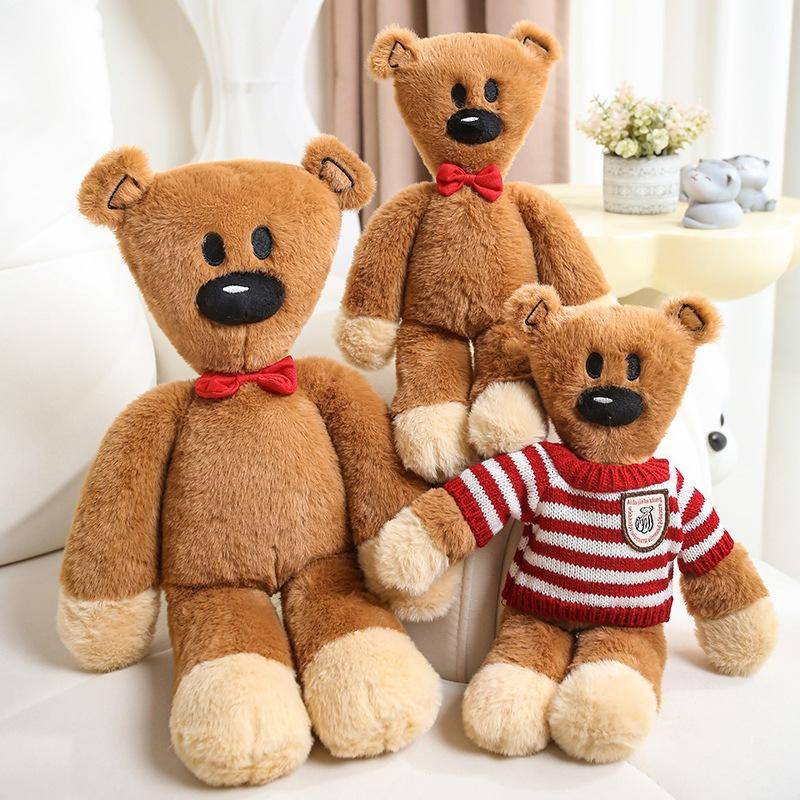 Söt och kramgo Mr. Bean Bear Plyschleksak, Stor Storlek, Utklädd Nallebjörn