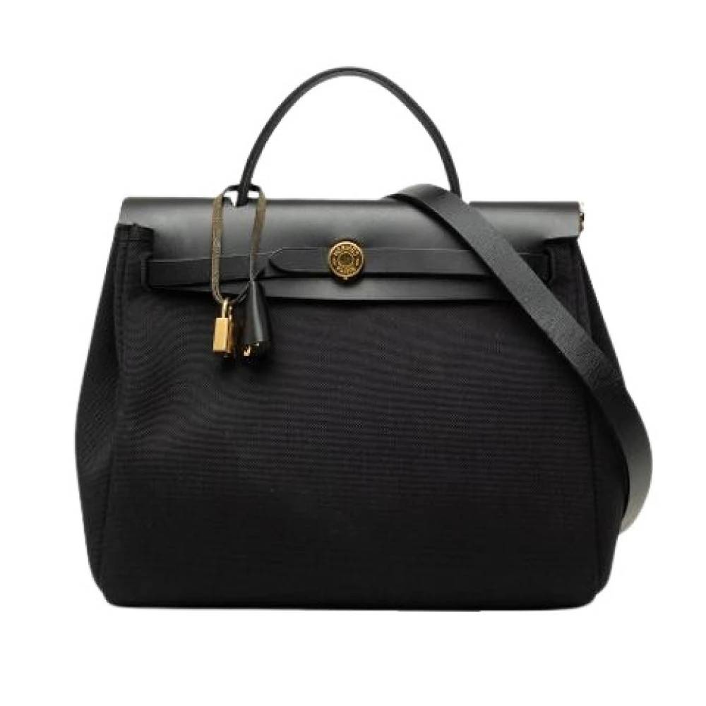 Hermès Vintage Pre-owned Herbag Zip Håndtaske - Vintage - Dame - Sort - ONE SIZE - Uld