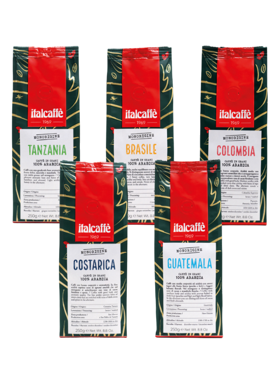 Prova på kaffepaket Italcaffè Single Origin 5x250g