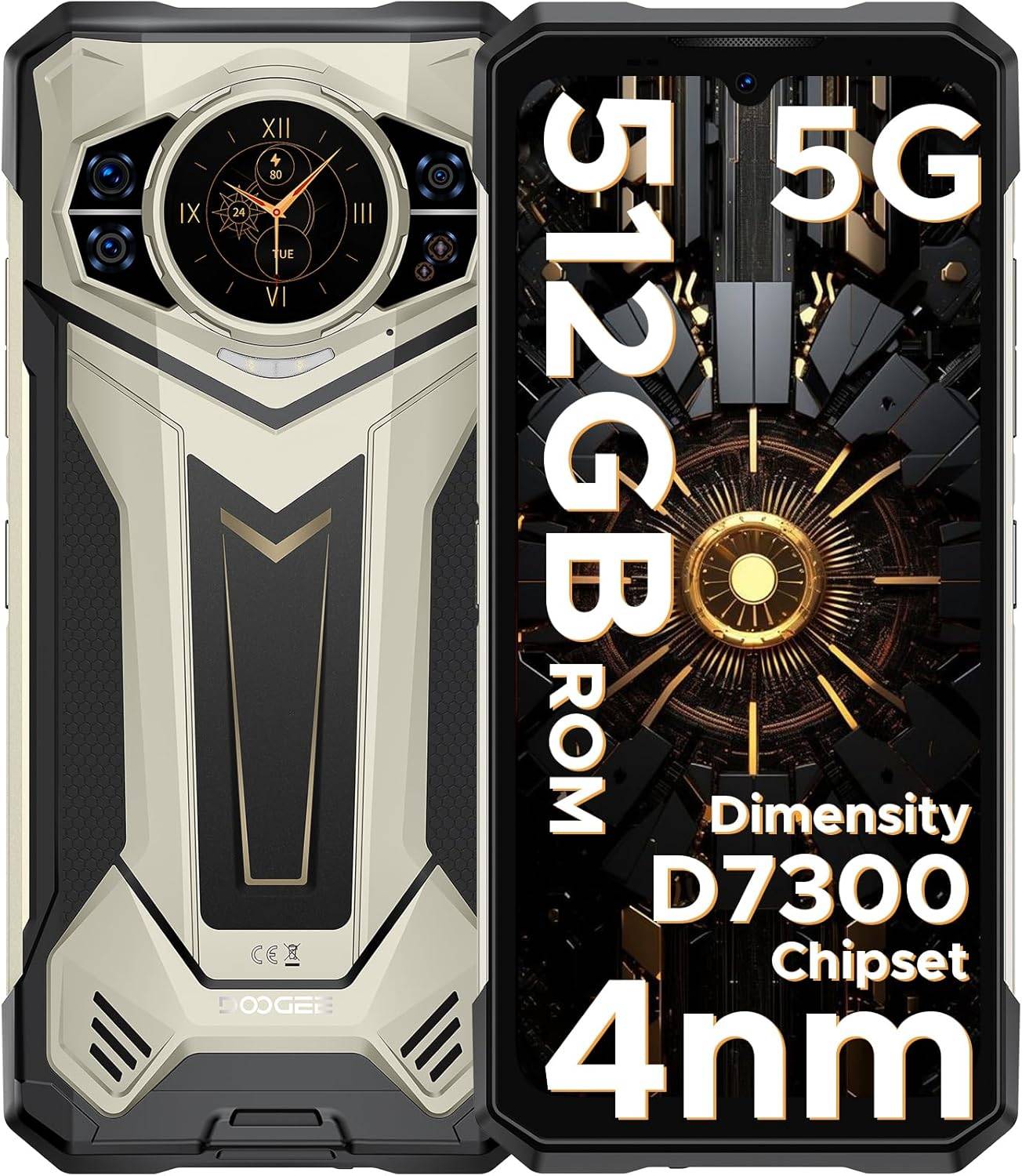 DOOGEE S200 Plus 5G Cellhone, 32GB+512GB, 10100mAh,100MP, 6.72 Display, Android 14 ,NFC/OTG