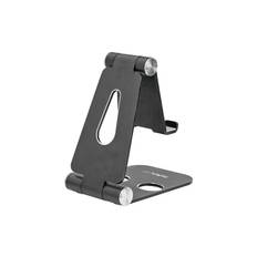 StarTech.com Phone and Tablet Stand, Foldable Universal Mobile Device Holder for Smartphones & Tablets, Adjustable Multi-Angle Viewing Ergonomic Cell Phone Stand for Desk, Portable, Black - Foldable Phone Holder (USPTLSTNDB) - skrivebordsstander for mobil