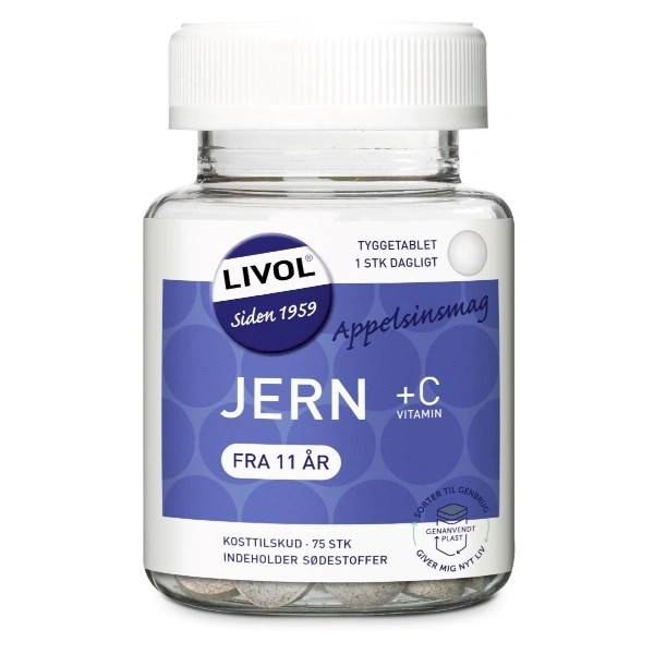 Livol Jern + C vitamin - 75 tyggetabl