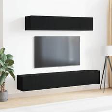 vidaXL TV-bänkset 4 pcs Svart ek 100 x 30 x 30 cm Konstruerat trä