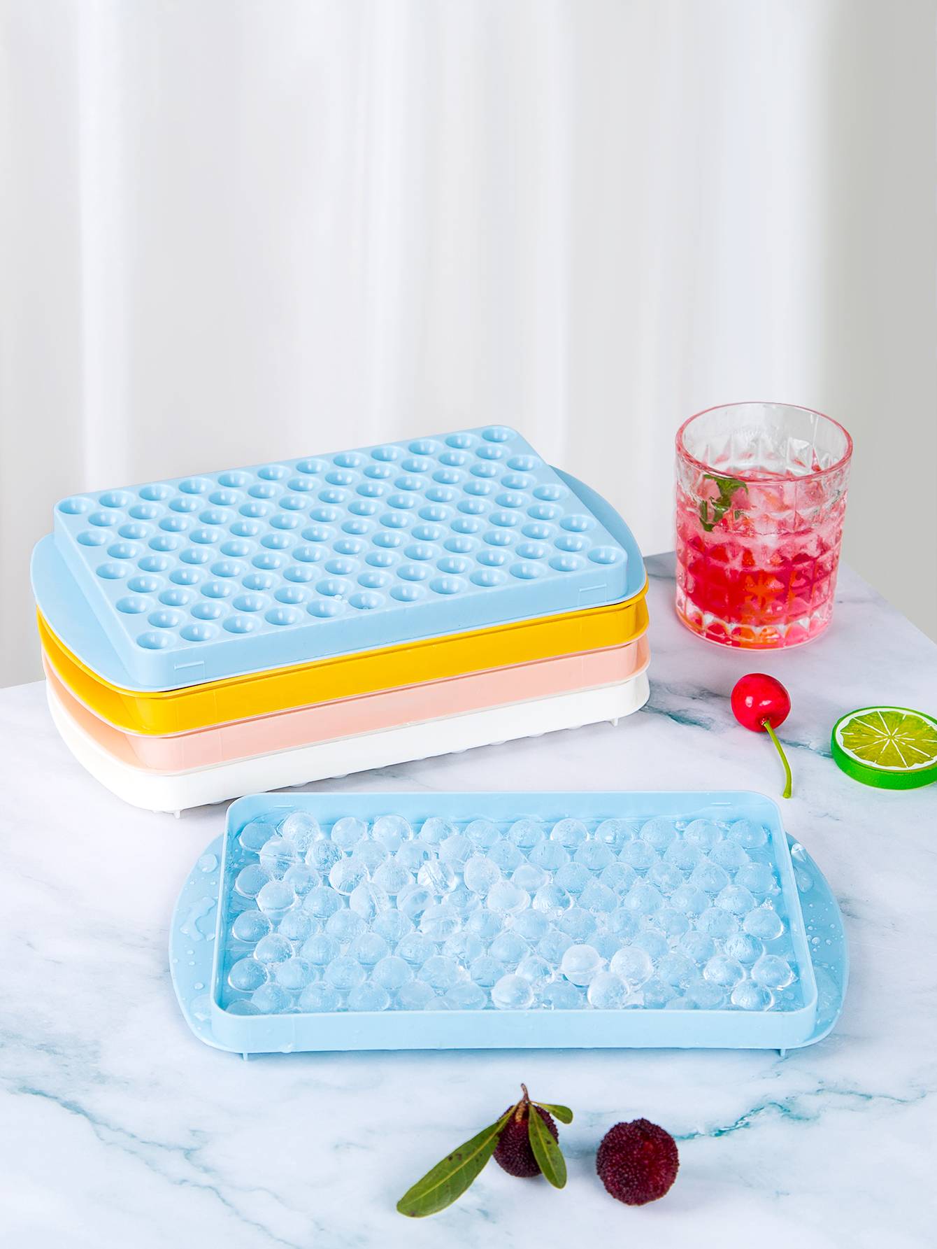 1pc Silicone Ice Cube Mold 104 Cube Ice Trays Food Grade Maker Kitchen Household Stackable Ice Trays With Covers
