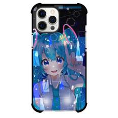 Hatsune Miku Case For iPhone Samsung Galaxy Pixel OnePlus Vivo Xiaomi Asus Sony Motorola Nokia - Hatsune Miku Finger Press Hexagon Background