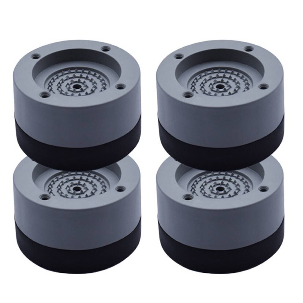 Stød- og støjreducerende vaskemaskinestøtte, vibrationsdæmpende gummifødder, stabilisator til vaskemaskine/tørretumbler (4 stk.)