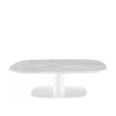 Ligne Roset - Alster Low Table 130x130cm, Marble Top - Soffbord - Emmanuel Dietrich - Vit - Metall/Sten