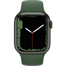 Apple Watch Series 7 Aluminium 41 mm (2021) | GPS + Cellular | grøn | Sportsrem Kløver