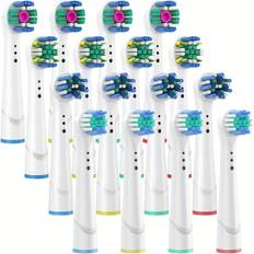 TEMU 4/12/16 Pcs Replacement Toothbrush Heads, Professionalelectric Toothbrush Heads, Brush Heads Suitable For Oral B Replacementheads Refill 500/1000/1500/3000/3757/5000/7000/7500/8000