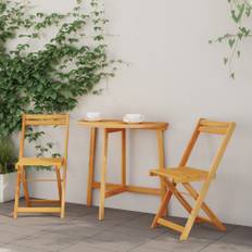 3 Delar Fällbart Bistro Set Massivt Trä Akacia