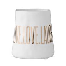 Ljuslykta Live Love Laugh Bloomingville 9,5 cm, Vit/Guld