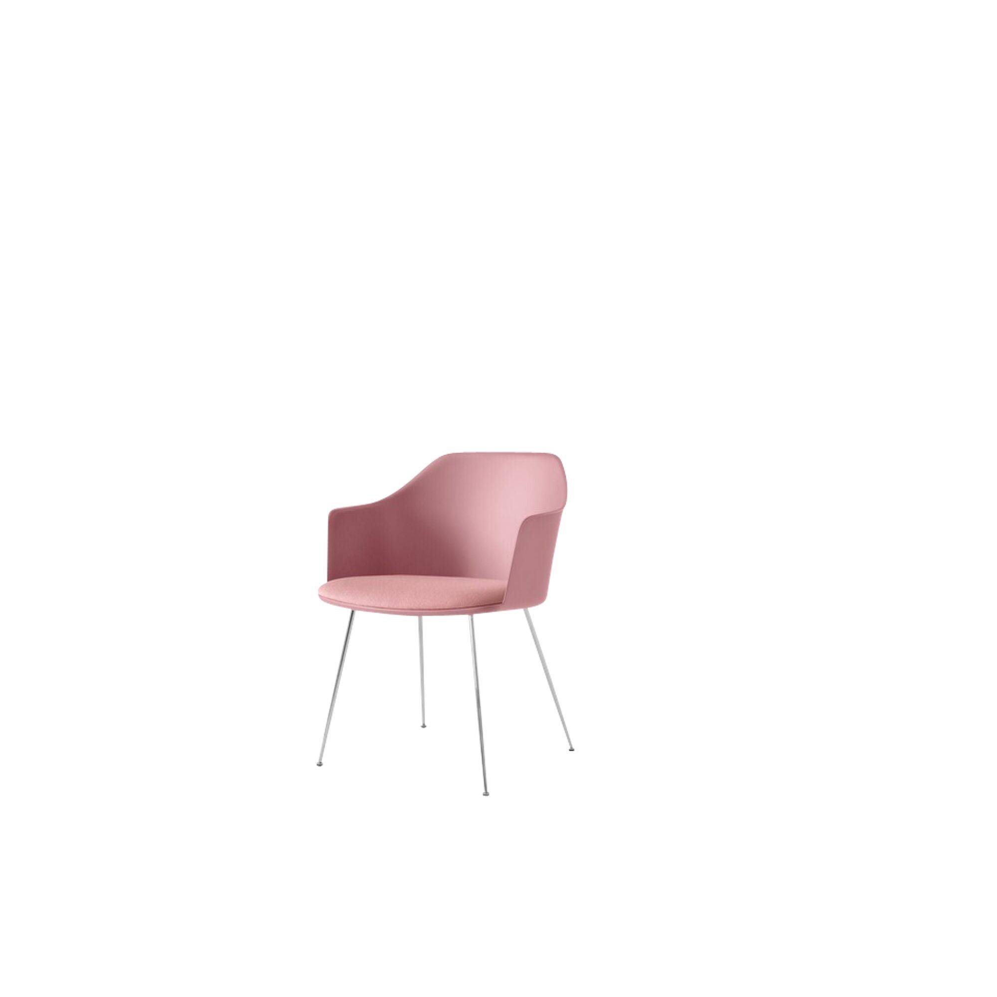 Rely HW34 Spisebordsstol Med Armlæn Polstret Sæde Soft Pink/Krom/Vidar 0622.