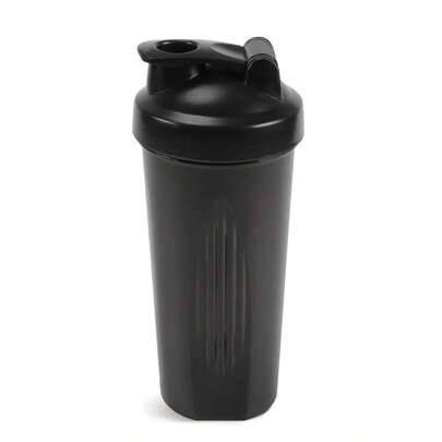 1 st Shaker Protein Powder Sport vattenflaska med boll Milkshake Blender Cup 600ml - Svart (En-Storlek)