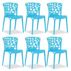 Chaise de jardin lot 6 chaises bleu