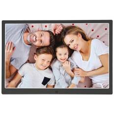 KASTISS Digitaler Fotorahmen, Digitale Bilderrahmen, 15-Zoll Elektronischer Digitaler Fotorahmen, HD-Display, Unterstützung SD-Kartenslot Fotorahmen, Kalender Wecker, Wandmontage (Schwarz)