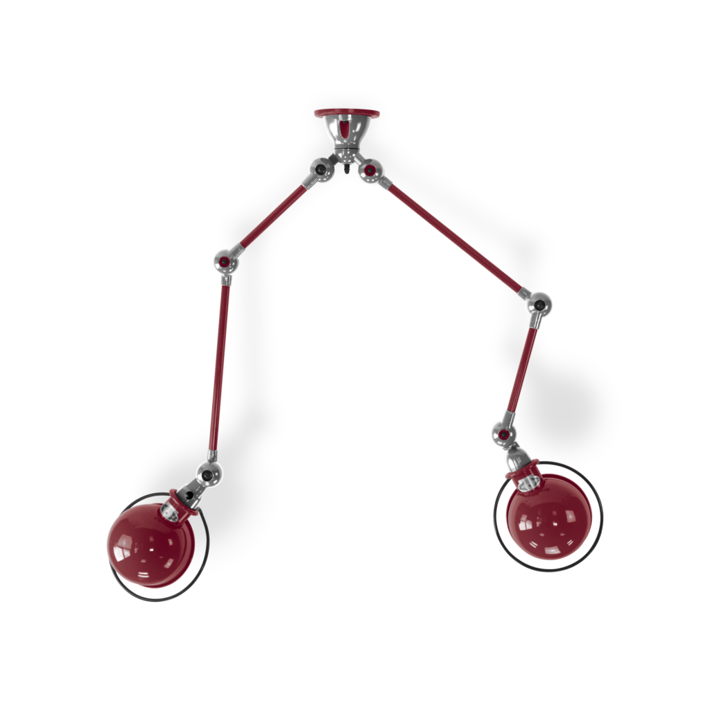 Loft Sky4224 loftlampe fra Jieldé - Burgundy / Blank/poleret