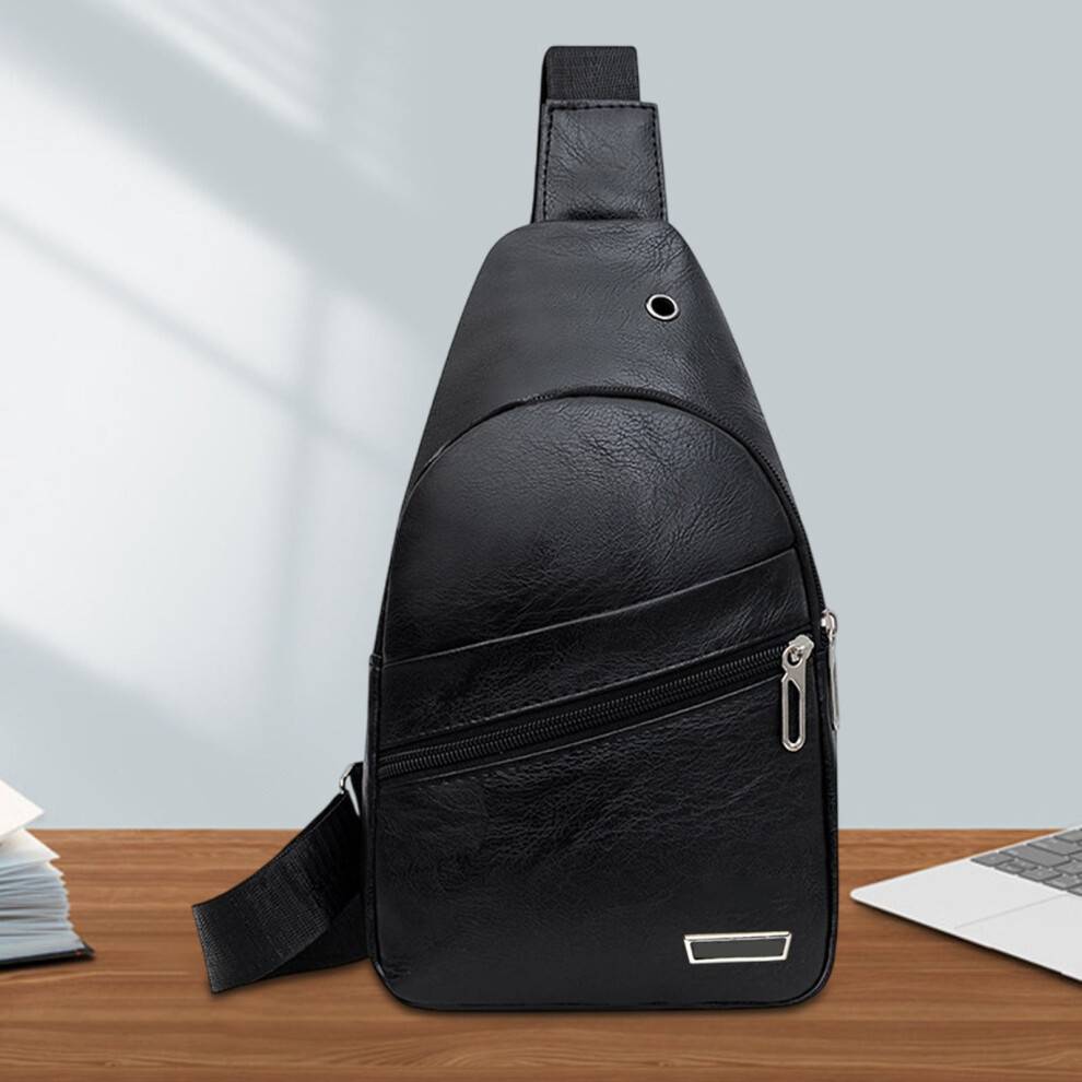 Vegansk læder crossbody-taske, lille rejsepung og mavetaske – tyverisikker casual brysttaske, kompatibel med daglig brug