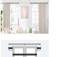 1 st svart gardinstångsset med fästen, justerbar längd, metallstång med 0,63" diameter, stöd för enkel installation, modern minimalistisk inredningsst - Multifärgad (Svart 80cm-240cm)