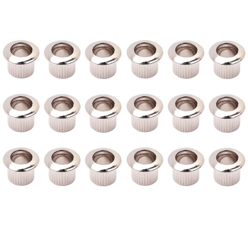 18 pcs Nickel 10mm Metal Vintage Guitar Tuner Conversion Bushings Ferrules