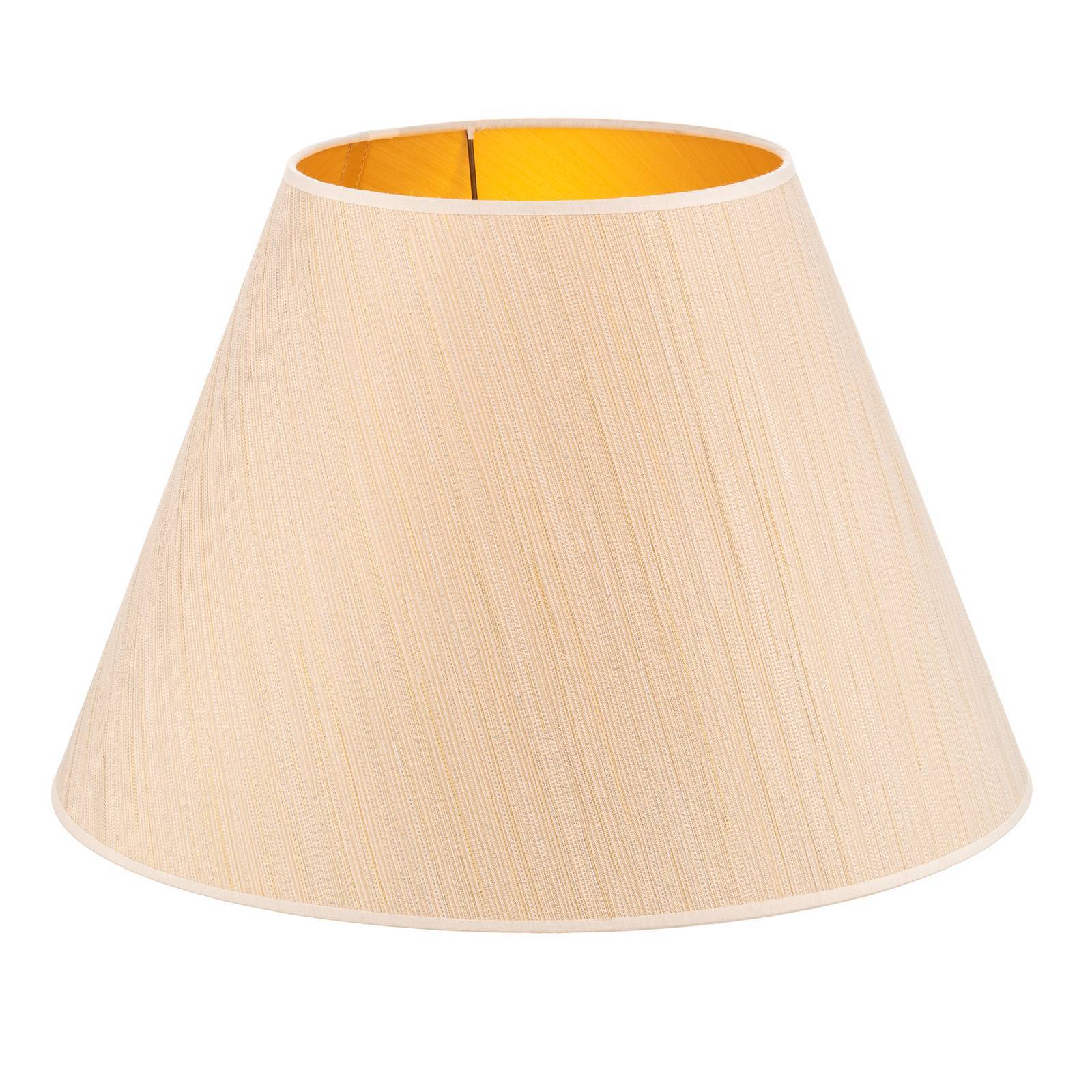 Lampskärm Sofia Höjd 31 cm, vit/guldrandig Duolla, Vitt / opal, Textil / tyger / siden