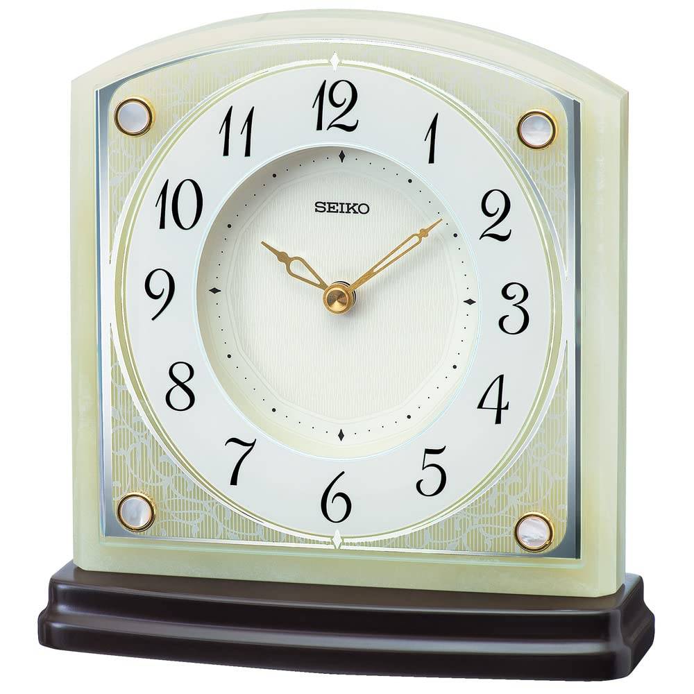 Seiko Clock Table Dark Brown Wood 169 x 160 x 60 BZ365M Clock, Finish, Onyx, mm,