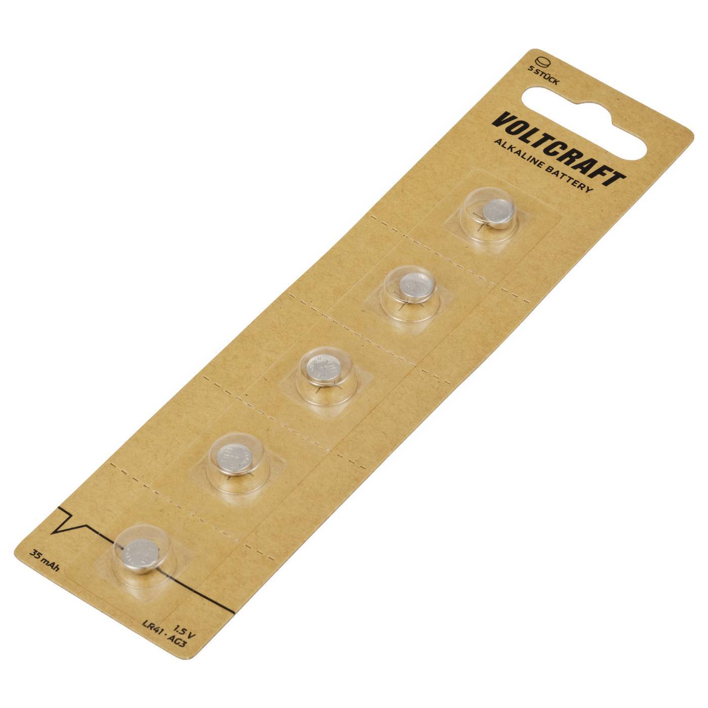 VOLTCRAFT LR 41 Knappcell 1.5 V 35 mAh Alkaliskt AG3 5 st