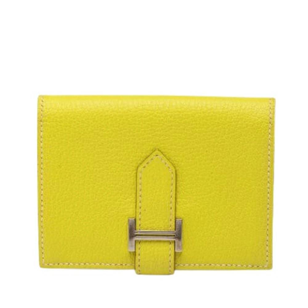 Hermès Vintage Pre-owned Bearn Card Holder - Vintage - Dame - Gul - ONE SIZE - Læder