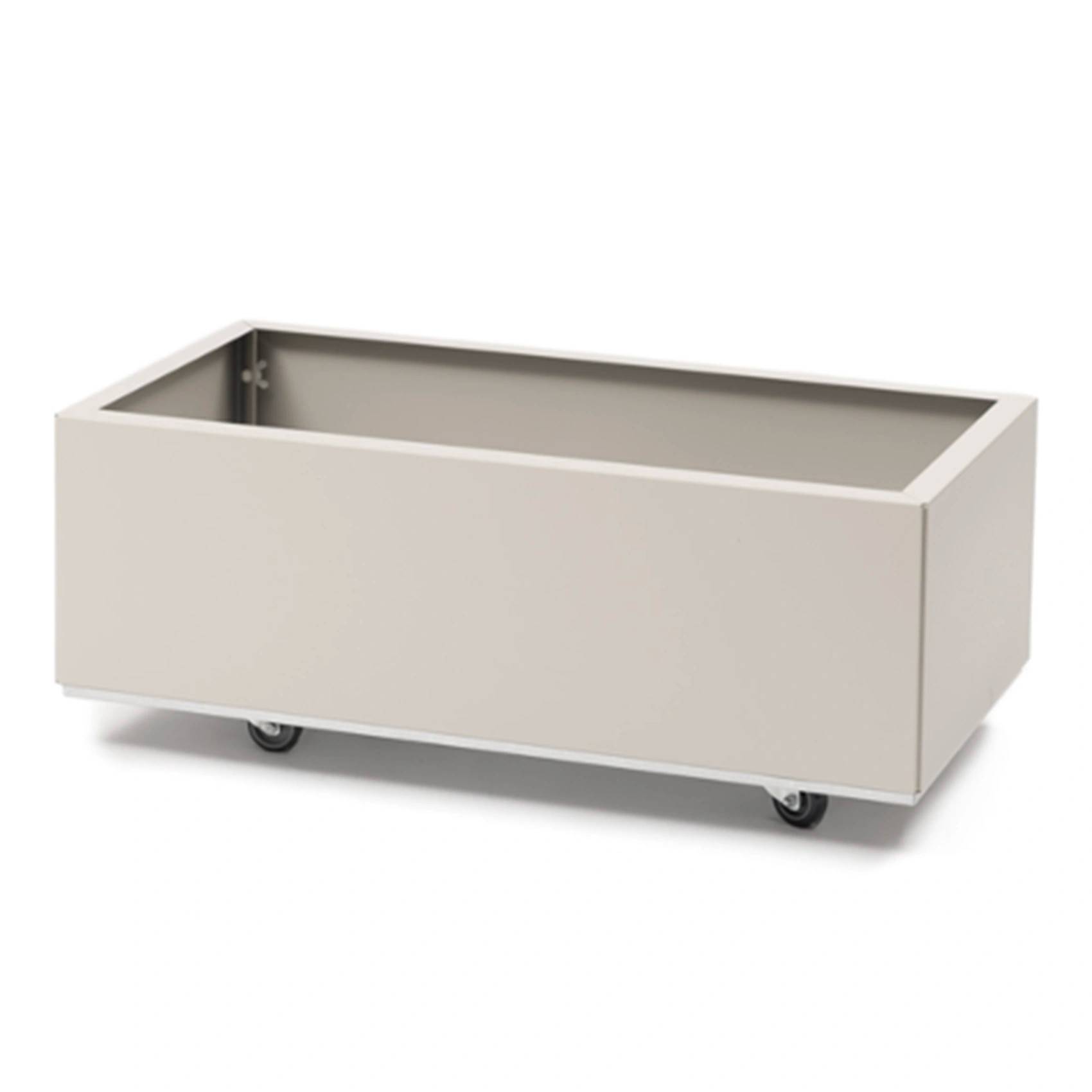 BEDD odlingslåda med ben/hjul - 80x30xH25 cm, kalk - Vit/Beige