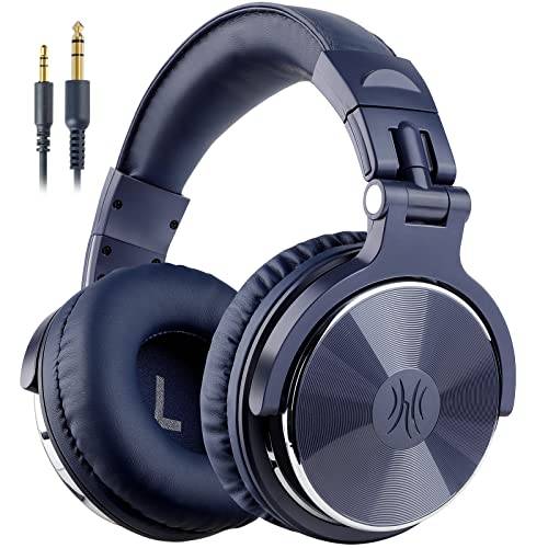 OneOdio Over Ear Kopfhörer mit Kabel, 50mm Treiber, Bassklang, 6.35 & 3.5mm Klinke, Share-Port, Geschlossene Studio Headphones für DJ, Podcast, Monitor, Handy, PC, MP3/4 (Pro-10 Blau)