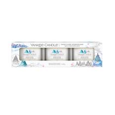 Confezione 3 Candele Votive In Vetro Snow Globe Wonderland 3X37gr