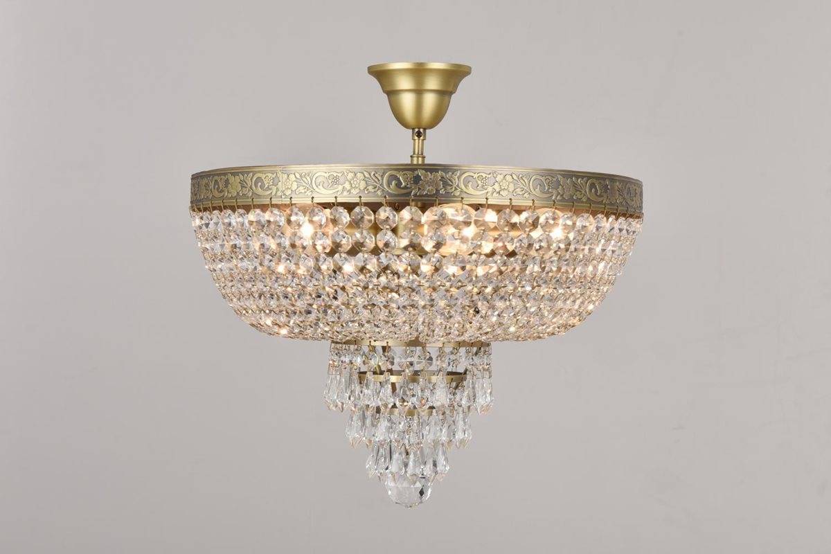 Norrsken Design Queen Kristallplafond 50Cm, Antikmässing