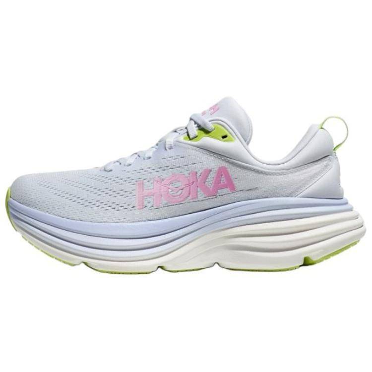 HOKA ONE ONE Bondi 8 PU, Textil Halkfri Täckning Stöd Låg modell Vardagliga Löparskor Dam Blå Rosa 1127954-SCP cm babyblå färg