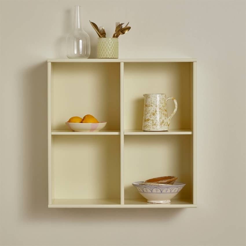 Mistral – Modul 025 Bogkasse – Lys gul 70 cm x 70 cm x 27 cm | Møbelsalg.dk