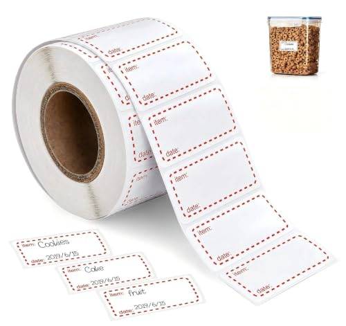 ilauke 1 000 rullfrysetiketter, 50 x 25 mm självhäftande klistermärke för frys för livsmedel, avtagbara klistermärken för hem eller restaurang