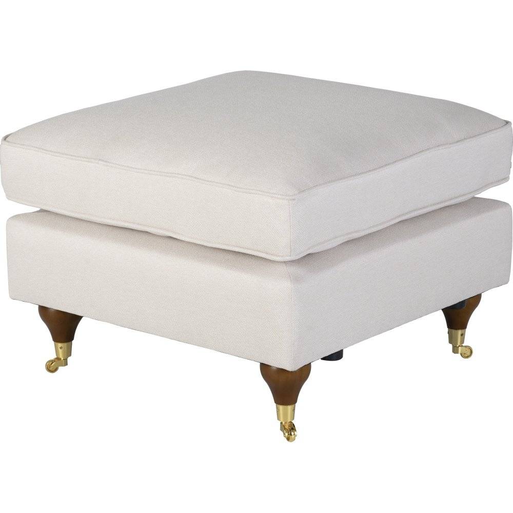 Howard fotpall | Kallskum, mässingshjul & björkstomme | Watford Deluxe Beige